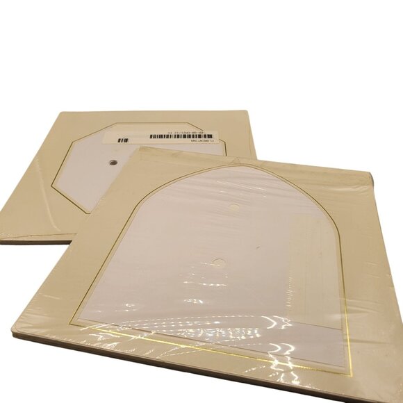 Florentina Photo Album Mats Octagon and Arch Gold Foil Trim 10 x 10 - Picture 1 of 5